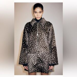 H&M fuzzy jacket Bambi print